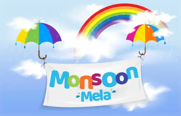 Vector illustration of Monsoon Concept