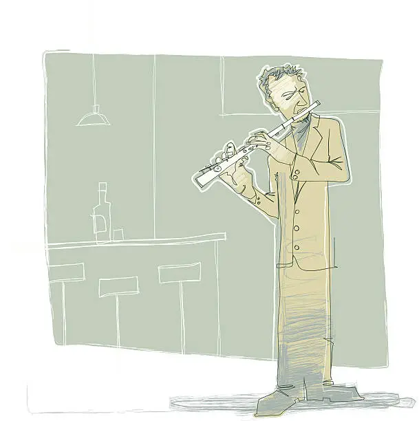 Vector illustration of Jazzy flute