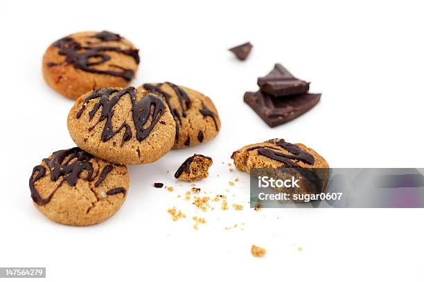 Cookies Covered With Dark Chocolate Stock Photo - Download Image Now - Baking, Brown, Chocolate