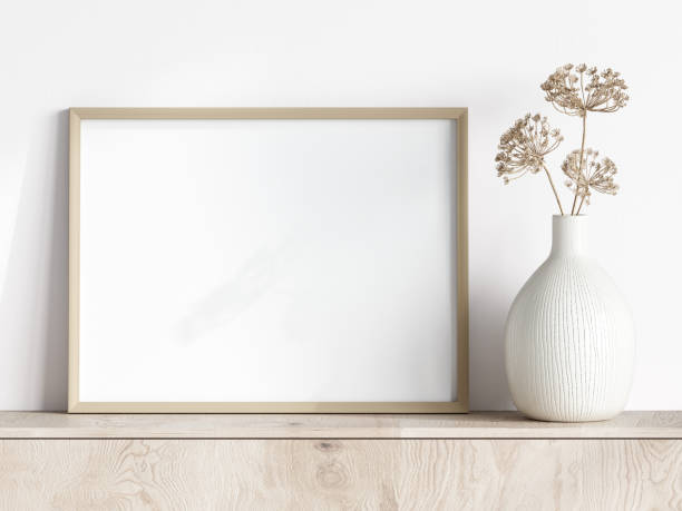 istock Frame Mockup With Dry Plant and Decor 1475648771