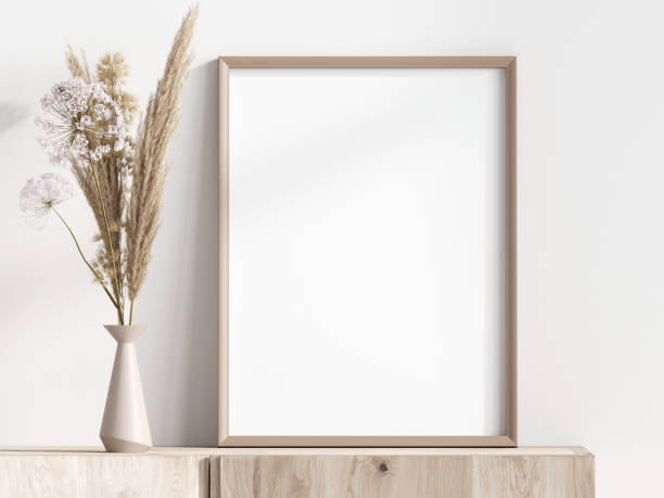 istock Frame Mockup With Dry Plant and Decor 1475648772