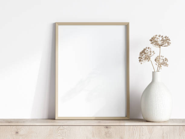 istock Frame Mockup With Dry Plant and Decor 1475648783