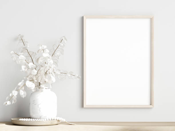 istock Frame Mockup With Dry Plant and Decor 1475648805