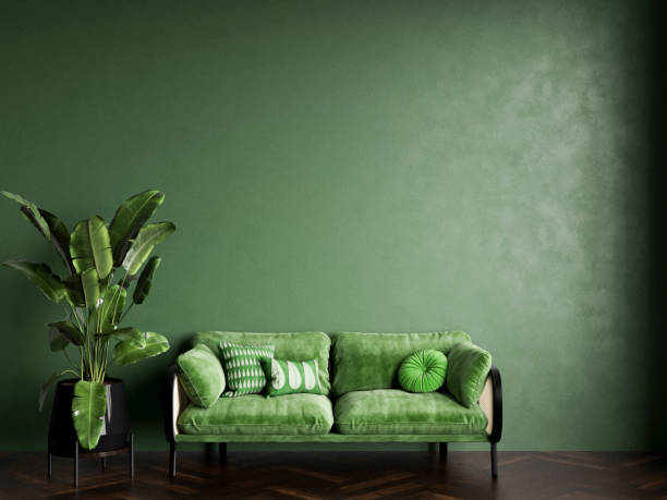 istock Modern Living Room Interior Background, Blank Wall Mockup 1475650118