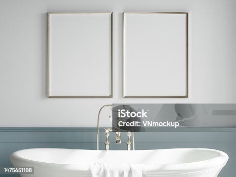 istock Frame Mockup in Modern Bathroom Interior 1475651108