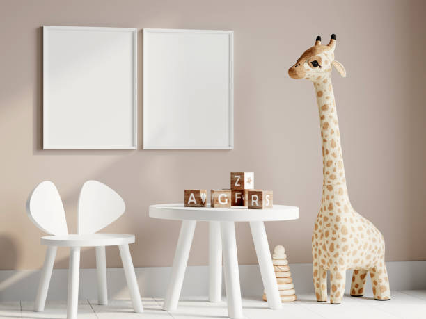 istock Frame Mockup in Cozy Kids Room Interior with Toys 1475651155