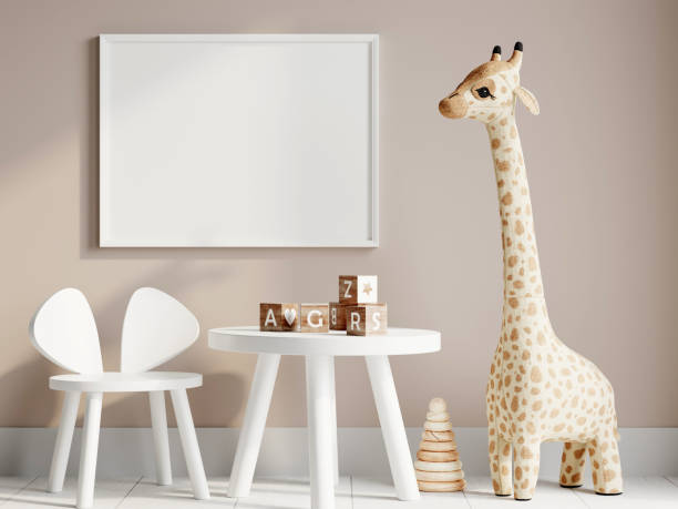 istock Frame Mockup in Cozy Kids Room Interior with Toys 1475651161