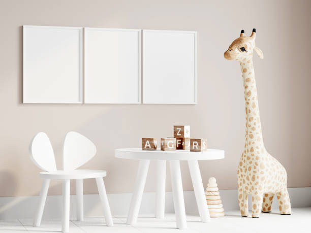 istock Frame Mockup in Cozy Kids Room Interior with Toys 1475651163