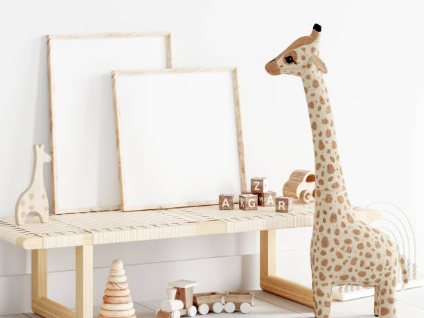 istock Frame Mockup in Cozy Kids Room Interior with Toys 1475651221