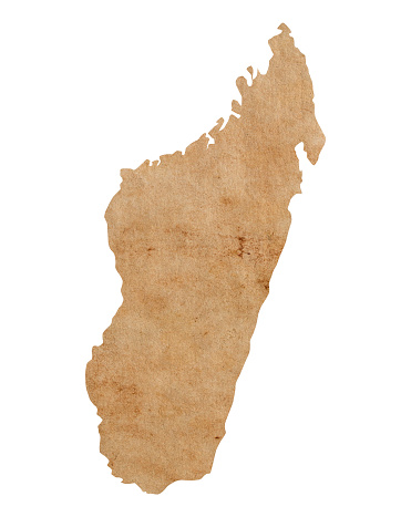 map of Madagascar on old brown grunge paper