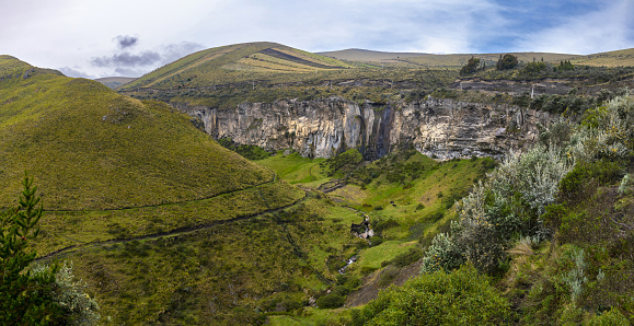Riobamba, Ecuador, October 28, 2022:  Viev of the Cañón de la Chorrera near the Chimborazo mountain.