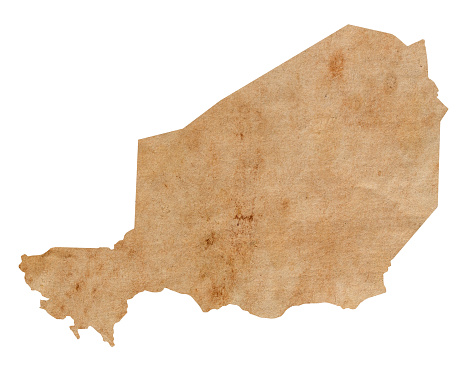 map of Niger on old brown grunge paper