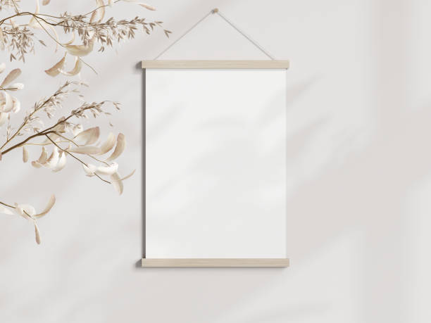 istock Poster Hanger Mockup in Minimalist Boho Interior 1475654373