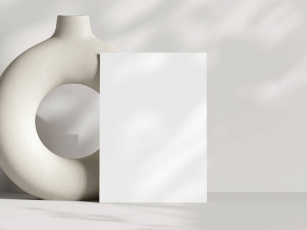 istock White card mockup on beige minimalist background, invitation mockup, greeting card mockup, 3d render 1475655105