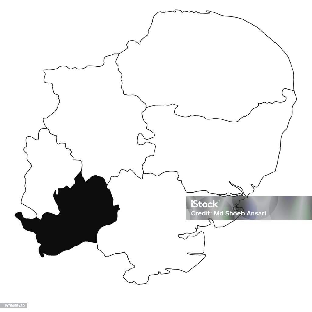 Landkarte Von Hertfordshire In Der Provinz Ostengland Auf Weißem