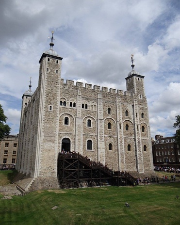 The White Tower is a central tower, the old keep, at the Tower of London. It