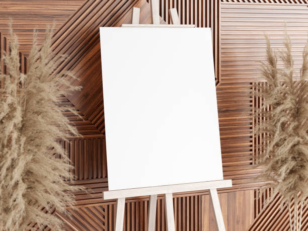 istock Easel Sign Mockup, Wedding Sign Mockup, Welcome Sign Mockup, 3d render 1475660128