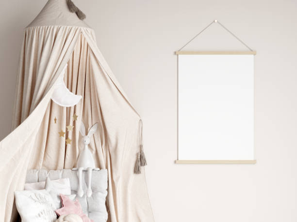 istock Kids room Interior mockup, 3d render 1475660750