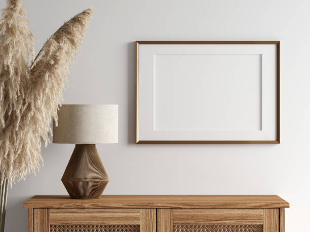 istock Frame mockup in living room Interior, poster mockup, 3d render 1475660827