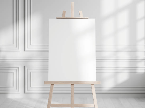 istock Canvas mockup, easel mockup, wedding mockup, sign Interior mockup, 3d render 1475660867