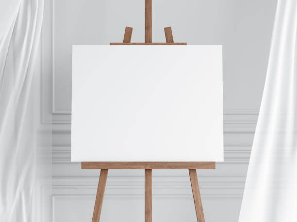 istock Canvas mockup, easel mockup, wedding mockup, sign Interior mockup, 3d render 1475660870