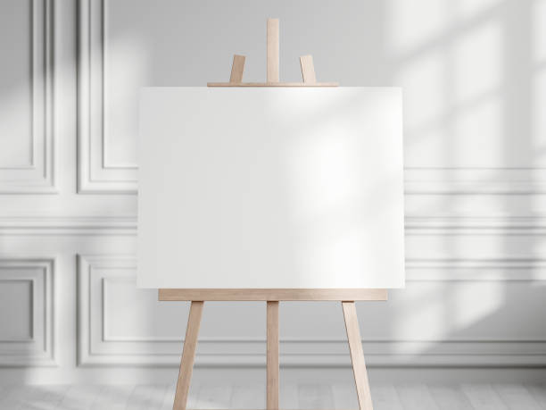 istock Canvas mockup, easel mockup, wedding mockup, sign Interior mockup, 3d render 1475660874