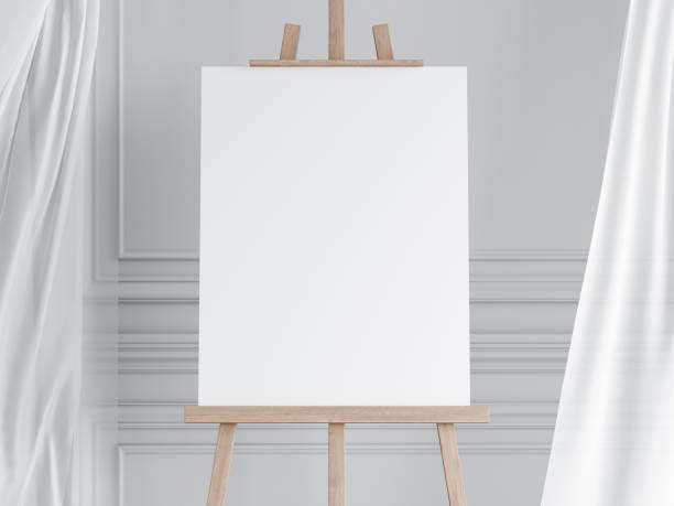 istock Canvas mockup, easel mockup, wedding mockup, sign Interior mockup, 3d render 1475660878