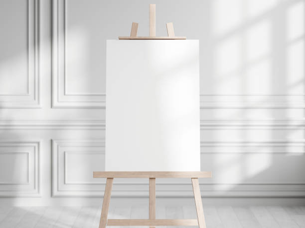 istock Canvas mockup, easel mockup, wedding mockup, sign Interior mockup, 3d render 1475660963