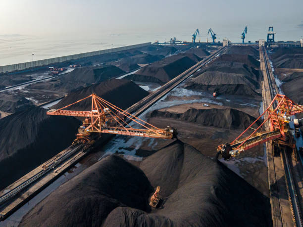 istock Aerial view of mechanical work at a coal processing plant 1475677040