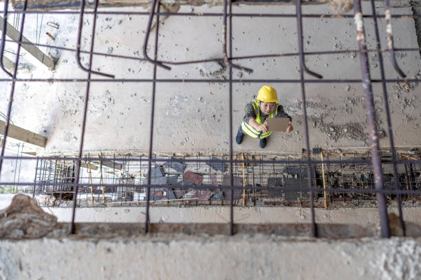 istock A female construction worker inspects the steel ribs on the construction site 1475695422