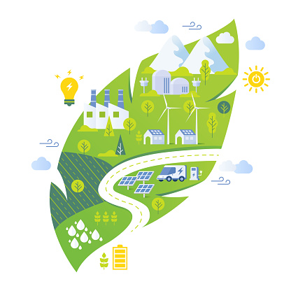 Green Energy Sustainability concept illustration