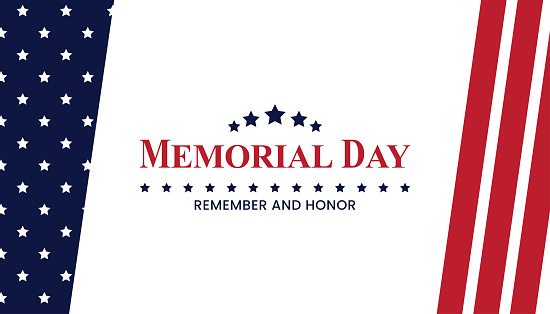 Memorial Day Background Text Design. Remember and Honor. Vector Illustration