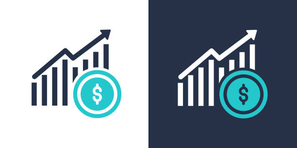 increase icon. solid icon vector illustration. for website design, logo, app, template, ui, etc. - enflasyon stock illustrations