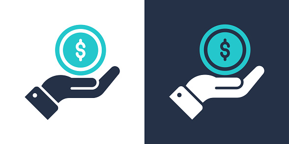Received money icon. Solid icon vector illustration. For website design, logo, app, template, ui, etc.