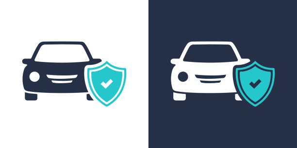 ilustrações de stock, clip art, desenhos animados e ícones de car insurance icon. solid icon vector illustration. for website design, logo, app, template, ui, etc. - shield shielding riot shield computer