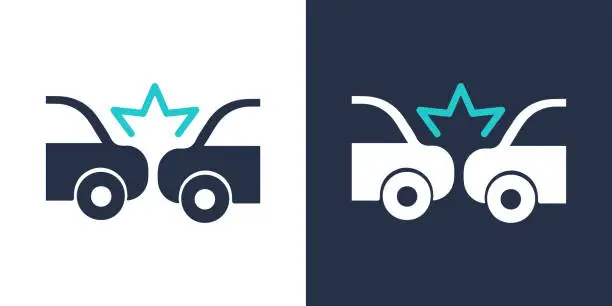 Vector illustration of Car accident icon. Solid icon vector illustration. For website design, logo, app, template, ui, etc.