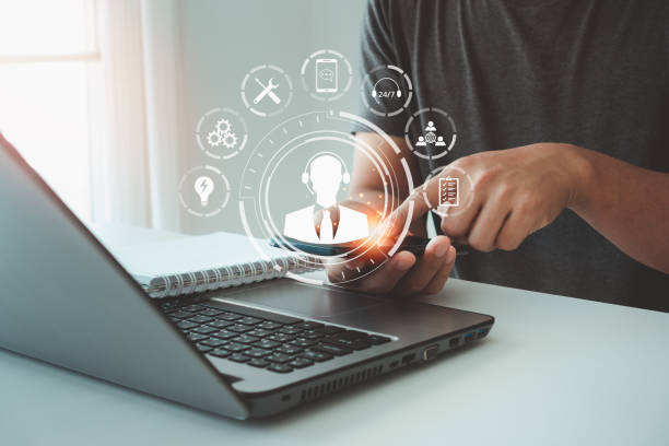 istock Technical Support Center Customer Service Internet Business Technology Concept. Service support customer help call center Business technology button on virtual screen.  IT support. 1475716140