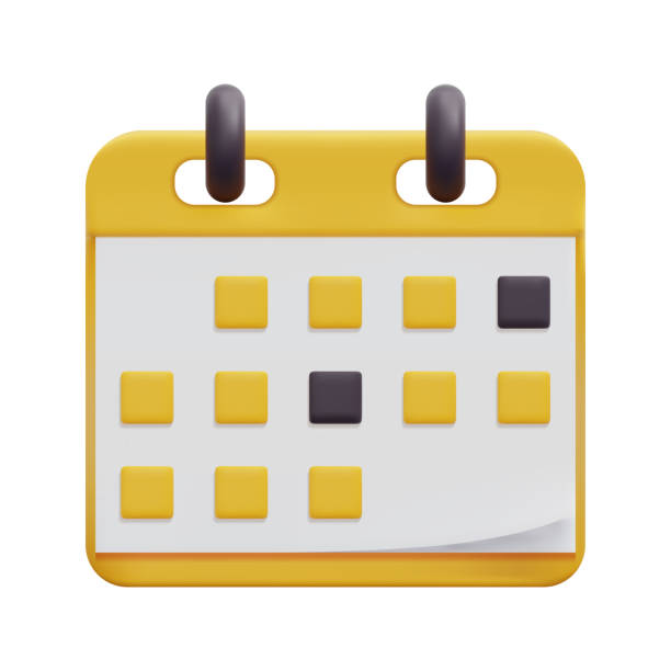 istock 3d minimal yellow calendar icon vector. Isolated on white background. 3d planning, day month year time concept. Cartoon minimal style. 3d calendar date icon vector render illustration. 1475723409