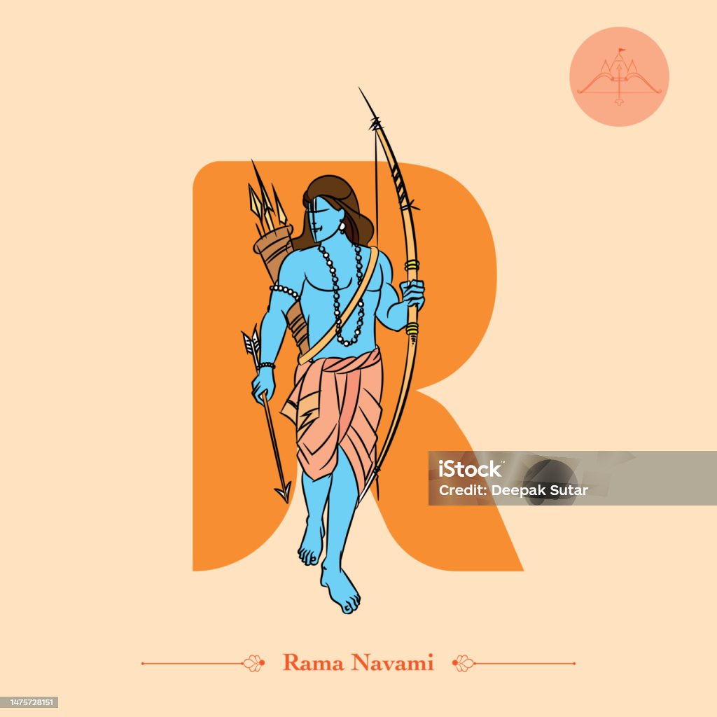 Ram Navami Lord Rama Vector Illustration Stock Illustration ...