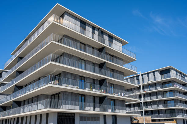istock Modern gray apartment buildings 1475736678
