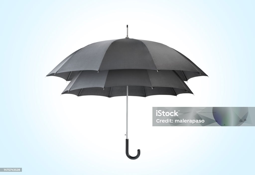 Double protection. Double umbrella. Umbrella Stock Photo