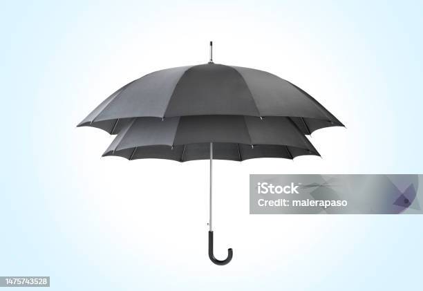 Double Protection Double Umbrella Stock Photo - Download Image Now - Umbrella, Doubles - Sports Competition Format, Insurance