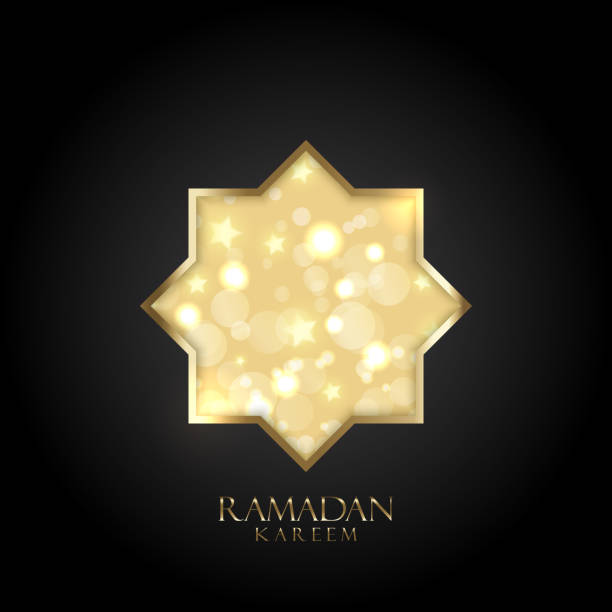 ilustrações de stock, clip art, desenhos animados e ícones de ramadan kareem background with gold bokeh lights and stars - 12042