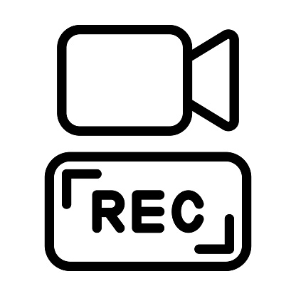 Video Recording Vector Thick Line Icon For Personal And Commercial Use.
