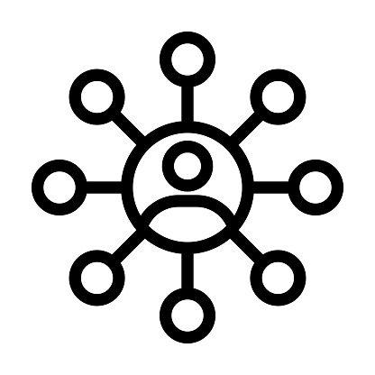 Networks Vector Thick Line Icon For Personal And Commercial Use.