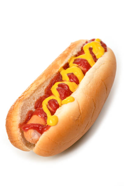 istock Hot dog with ketchup and mustard 1475757754