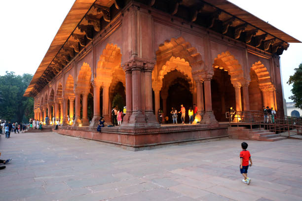 diwan -e- khas o sala delle udienze private nel forte rosso, delhi, india. - new delhi delhi india marble foto e immagini stock