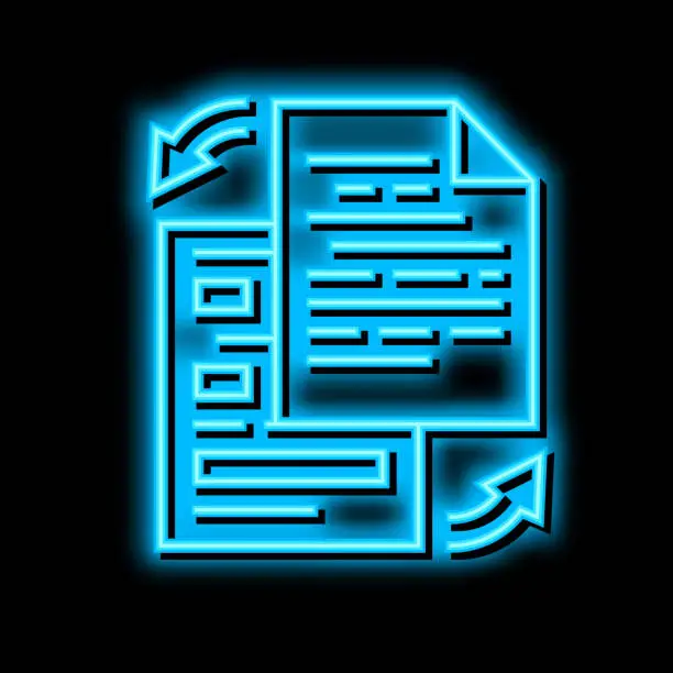 Vector illustration of rewriting text neon glow icon illustration