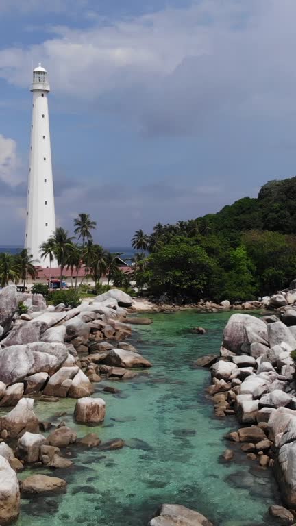 Vertical Video Footage of Lengkuas Island