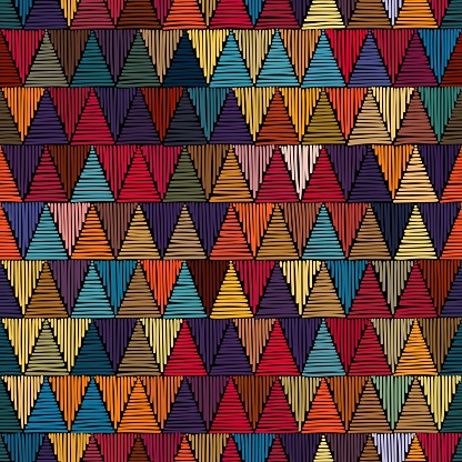 seamless geometric pattern, imitation of embroidery, bohemian print for home decor, pillows, blankets, vector illustration